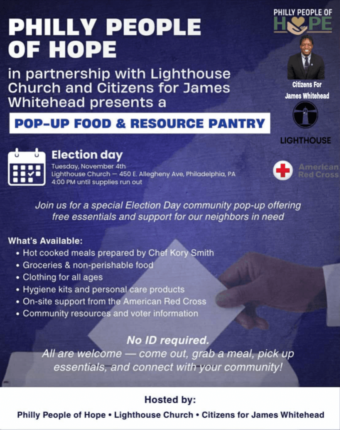 Philly People of Hope pop-up food and resource pantry event announcement banner